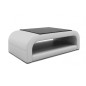 Table basse design JERSEY, blanche, 130×70×41 cm