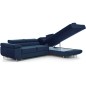 Canapé d'angle convertible en tissu luxe 5 places, avec coffre, bleu foncé, angle droit (vu de face), ANNECY KRONO