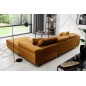 Canapé d'angle convertible ARMEL en tissu velours luxe 5 places, couleur cuivre, avec coffre, angle droit (vu de face)