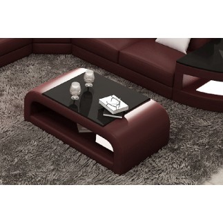 Table basse design JERSEY, chocolat, 130×70×41 cm