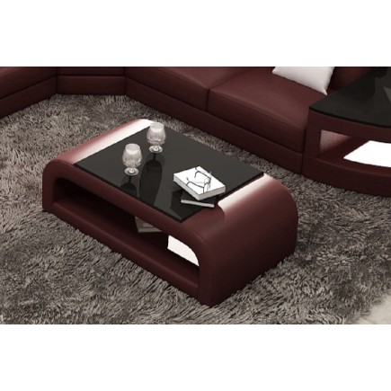 Table basse design JERSEY, chocolat, 130×70×41 cm