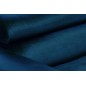 Canapé d'angle convertible ARMEL en tissu velours luxe 5 places, couleur bleu foncé, avec coffre, angle droit (vu de face)