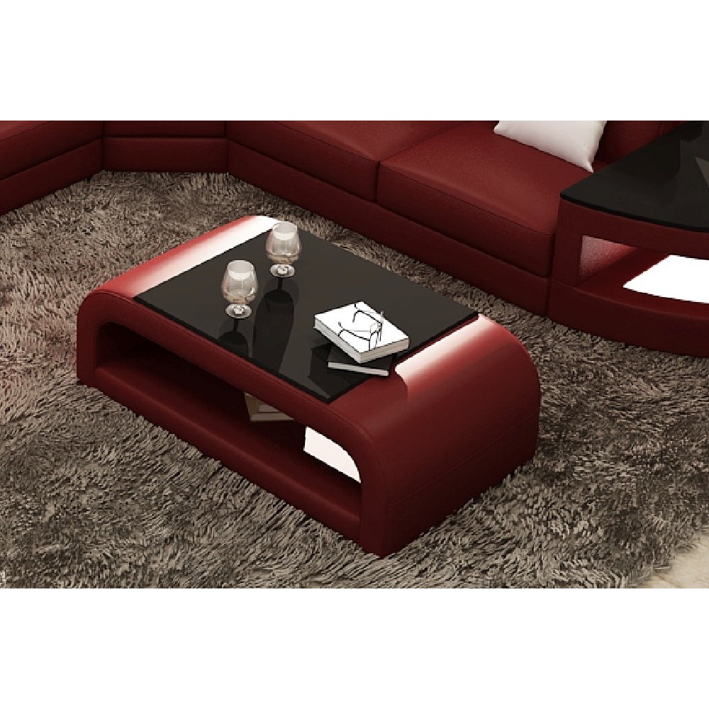 Table basse design JERSEY, bordeaux, 130×70×41 cm