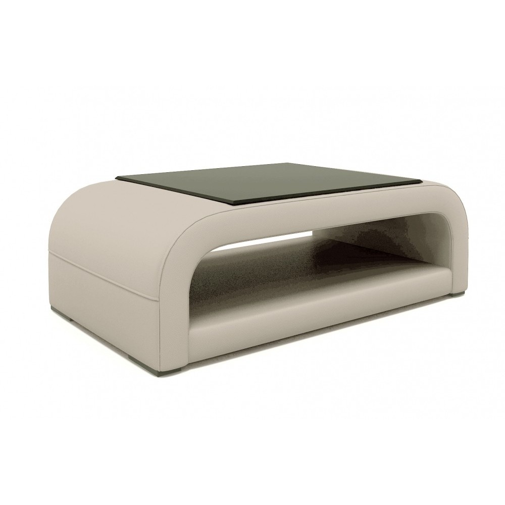 Table basse design JERSEY, écru, 130×70×41 cm