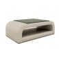 Table basse design JERSEY, écru, 130×70×41 cm