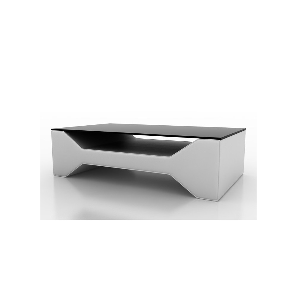 Table basse design COSY, blanche, 120×70×42 cm