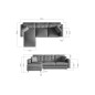 Canapé d'angle convertible ASSIA - en tissu de qualité 5 places, gris foncé, angle gauche (vu de face) Canapé d'angle convertible ASSIA - en tissu de qualité 5 places, gris foncé, angle gauche (vu de face)
