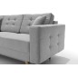 Canapé d'angle convertible ASSIA - en tissu de qualité 5 places, gris, angle gauche (vu de face)