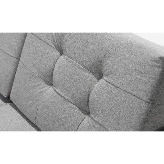 Canapé d'angle convertible ASSIA - en tissu de qualité 5 places, gris, angle gauche (vu de face)
