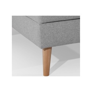 Canapé d'angle convertible ASSIA - en tissu de qualité 5 places, gris, angle gauche (vu de face)