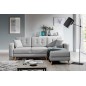 Canapé d'angle convertible ASSIA en tissu de qualité 5 places, gris, angle droit (vu de face) Canapé d'angle convertible ASSIA en tissu de qualité 5 places, gris, angle droit (vu de face)