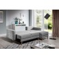 Canapé d'angle convertible ASSIA en tissu de qualité 5 places, gris, angle droit (vu de face) Canapé d'angle convertible ASSIA en tissu de qualité 5 places, gris, angle droit (vu de face)