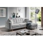 Canapé d'angle convertible ASSIA en tissu de qualité 5 places, gris, angle droit (vu de face) Canapé d'angle convertible ASSIA en tissu de qualité 5 places, gris, angle droit (vu de face)