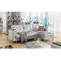 Canapé d'angle convertible ASSIA en tissu de qualité 5 places, gris, angle droit (vu de face) Canapé d'angle convertible ASSIA en tissu de qualité 5 places, gris, angle droit (vu de face)