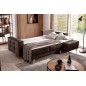 Canapé d'angle convertible ASSIA en tissu de qualité 5 places, marron foncé, angle droit (vu de face) Canapé d'angle convertible ASSIA en tissu de qualité 5 places, marron foncé, angle droit (vu de face)