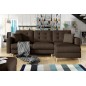 Canapé d'angle convertible ASSIA en tissu de qualité 5 places, marron foncé, angle droit (vu de face) Canapé d'angle convertible ASSIA en tissu de qualité 5 places, marron foncé, angle droit (vu de face)