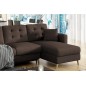Canapé d'angle convertible ASSIA en tissu de qualité 5 places, marron foncé, angle droit (vu de face) Canapé d'angle convertible ASSIA en tissu de qualité 5 places, marron foncé, angle droit (vu de face)