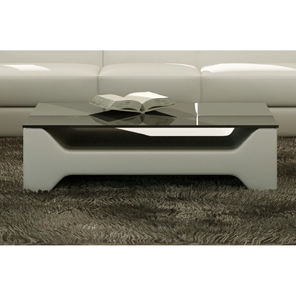 Table basse design COSY, gris claire, 120×70×42 cm