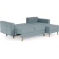 Canapé d'angle convertible ASSIA en tissu de qualité 5 places, bleu, angle droit (vu de face) Canapé d'angle convertible ASSIA en tissu de qualité 5 places, bleu, angle droit (vu de face)