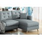Canapé d'angle convertible ASSIA en tissu de qualité 5 places, bleu, angle droit (vu de face) Canapé d'angle convertible ASSIA en tissu de qualité 5 places, bleu, angle droit (vu de face)
