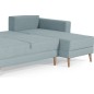 Canapé d'angle convertible ASSIA en tissu de qualité 5 places, bleu, angle droit (vu de face) Canapé d'angle convertible ASSIA en tissu de qualité 5 places, bleu, angle droit (vu de face)