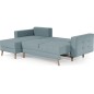 Canapé d'angle convertible ASSIA - en tissu de qualité 5 places, bleu, angle gauche (vu de face) Canapé d'angle convertible ASSIA - en tissu de qualité 5 places, bleu, angle gauche (vu de face)