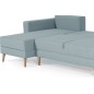Canapé d'angle convertible ASSIA - en tissu de qualité 5 places, bleu, angle gauche (vu de face) Canapé d'angle convertible ASSIA - en tissu de qualité 5 places, bleu, angle gauche (vu de face)