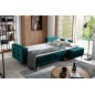 Canapé d'angle convertible ASSIA VELOURS - en tissu de qualité 5 places, vert, angle droit (vu de face)