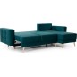 Canapé d'angle convertible ASSIA VELOURS - en tissu de qualité 5 places, vert, angle droit (vu de face)