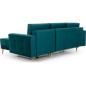 Canapé d'angle convertible ASSIA VELOURS - en tissu de qualité 5 places, vert, angle droit (vu de face)