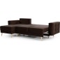 Canapé d'angle convertible ASSIA VELOURS - en tissu de qualité 5 places, marron foncé, angle gauche (vu de face)