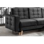 Canapé d'angle convertible ASSIA VELOURS - en tissu de qualité 5 places, gris anthracite, angle droit (vu de face)