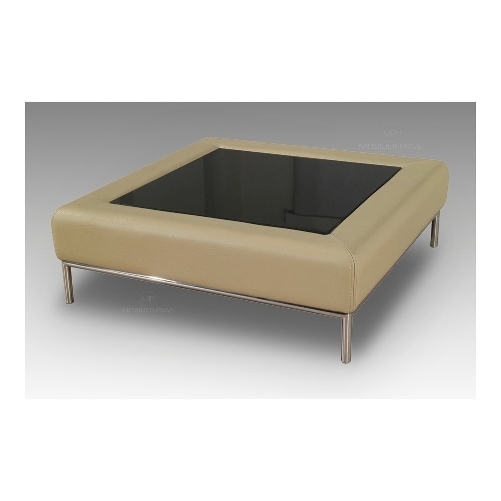Table basse en simili cuir italien PALOMA, beige