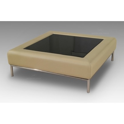 Table basse en simili cuir italien PALOMA, beige