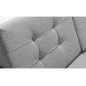 Canapé panoramique convertible - ASMA - en tissu de qualité 7 places, gris, méridienne à gauche et angle à droite (vu de face)