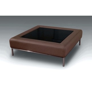 Table basse en simili cuir italien PALOMA, chocolat