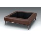 Table basse en simili cuir italien PALOMA, chocolat