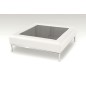 Table basse en simili cuir italien PALOMA, blanc