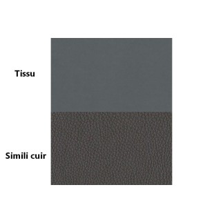 Canapé panoramique convertible - DAMIEN VELOURS - en tissu gris de qualité et caisse simili noir, 7 places, gris, méridienne à d