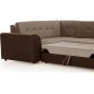 Canapé panoramique convertible - DAMIEN VELOURS - en velours marron clair marron foncé de qualité, 7 places, méridienne à droite
