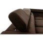 Canapé d'angle convertible - ERWAN - en velours luxe 5 places, chocolat, angle gauche (vu de face)