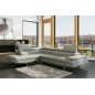 - Canapé d'angle en cuir italien 6 places BIRKIN, gris clair, angle gauche - Canapé d'angle en cuir italien 6 places BIRKIN, gris clair, angle gauche