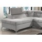 - Canapé d'angle convertible - ERNEST - en tissu luxe 5 places, gris, angle gauche (vu de face)
