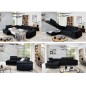 - Canapé d'angle convertible - ERNEST - en tissu luxe 5 places, gris, angle gauche (vu de face)