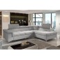 Canapé d'angle convertible - ERNEST - en tissu luxe 5 places, gris, angle droit (vu de face)