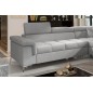 Canapé d'angle convertible - ERNEST - en tissu luxe 5 places, gris, angle droit (vu de face)