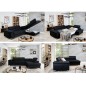 Canapé d'angle convertible - ERNEST - en tissu luxe 5 places, gris, angle droit (vu de face)
