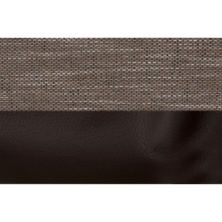 Canapé d'angle convertible - ERMAN - en tissu et simili 5 places, marron et chocolat, angle gauche (vu de face)
