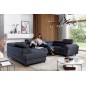 Canapé panoramique convertible - ESTEVE - en tissu prestige luxe gris, 7 places, partie sans accoudoir à gauche (vu de face)