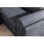 Canapé panoramique convertible - ESTEVE - en tissu prestige luxe gris, 7 places, partie sans accoudoir à gauche (vu de face)